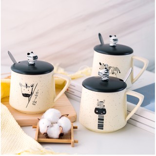 Ly Cốc Sứ Hình Ngựa Vằn Cao Cấp Cực Đẹp 480ml