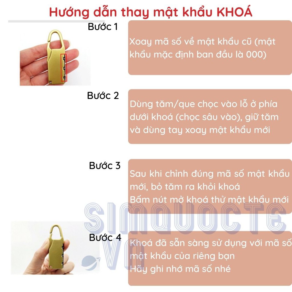 Ổ Khoá Mini 3 Chữ Số Đảm Bảo An Toàn Tiện Dụng