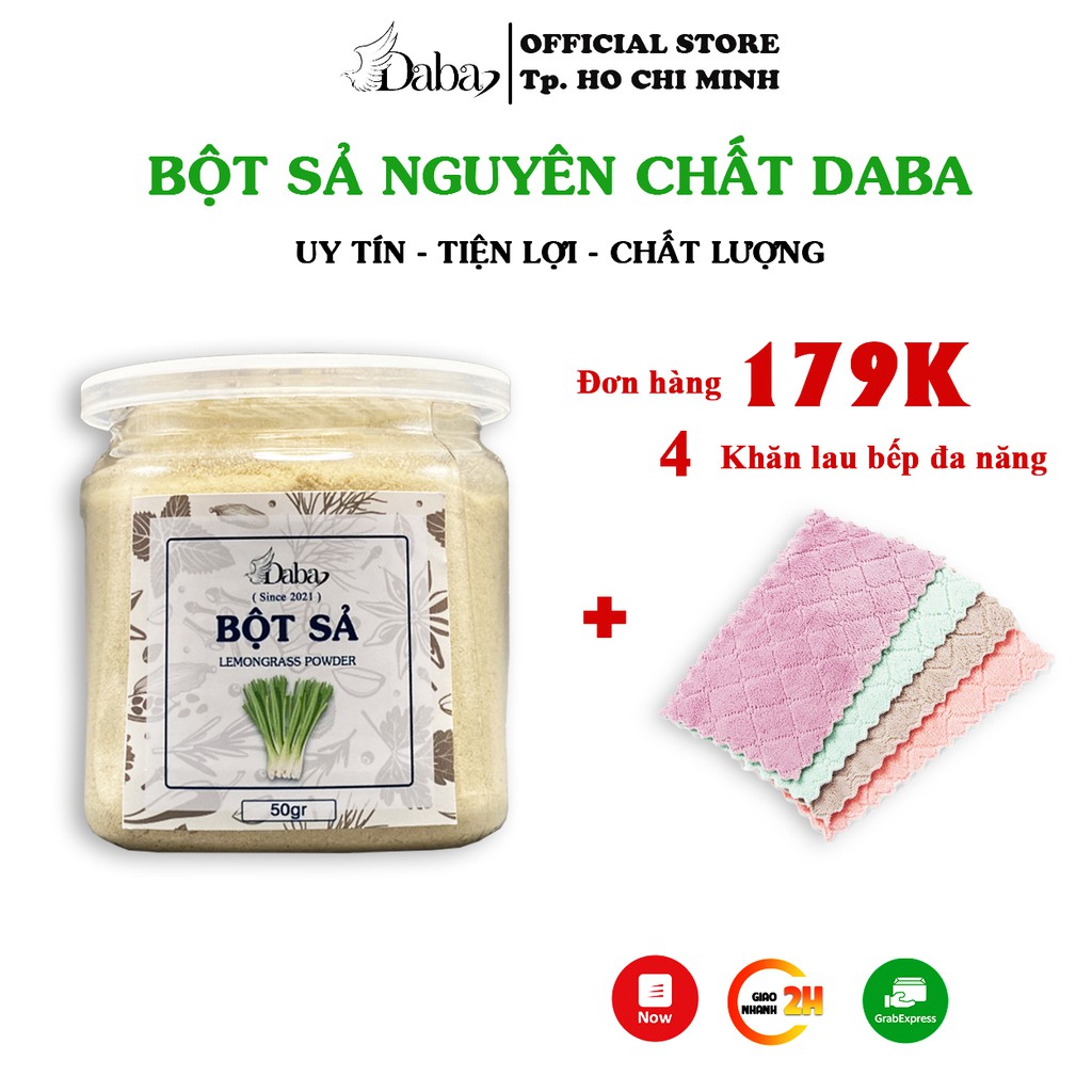 Lemongrass Powder - Bột Sả Nguyên Chất Daba ướp thịt heo gà bò cừu dê, tạo vị món ăn chuẩn nhà hàng, bột nêm cho bé