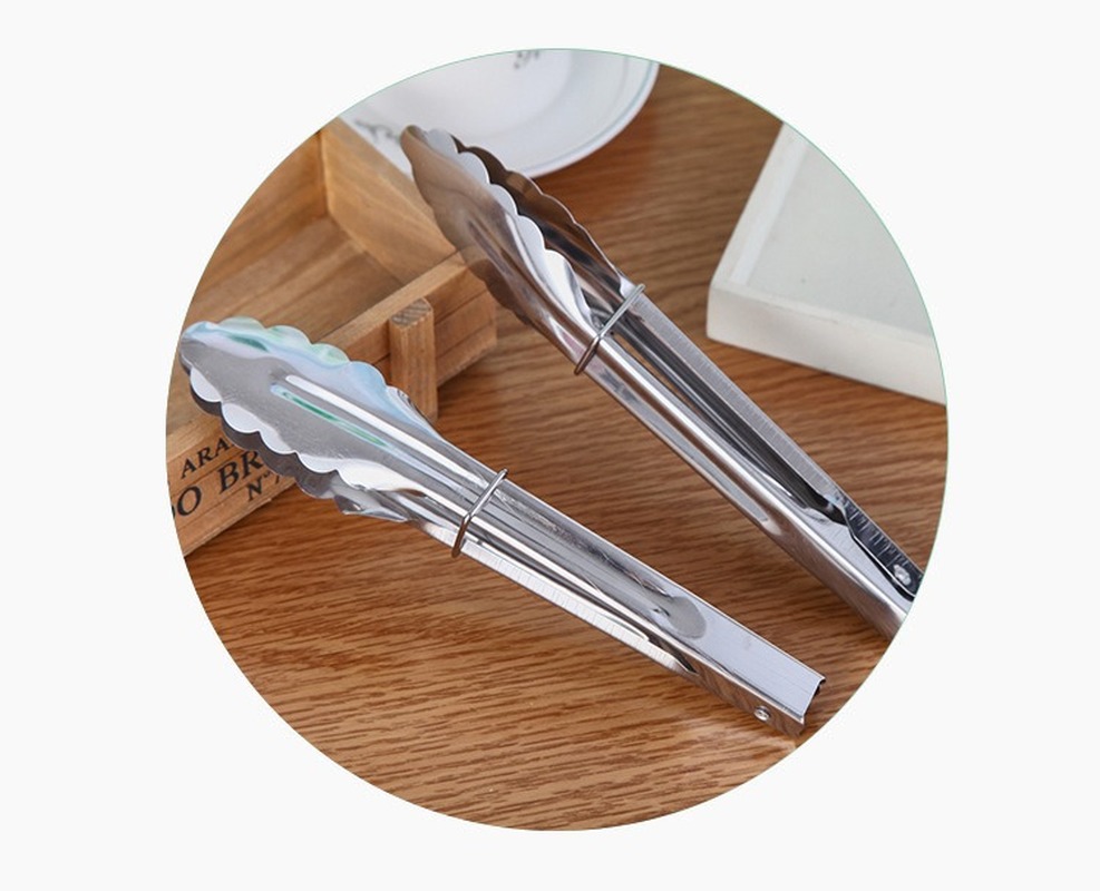 Kẹp Gắp Thức Ăn Đa Năng Bằng Thép Không Gỉ 9 Inch