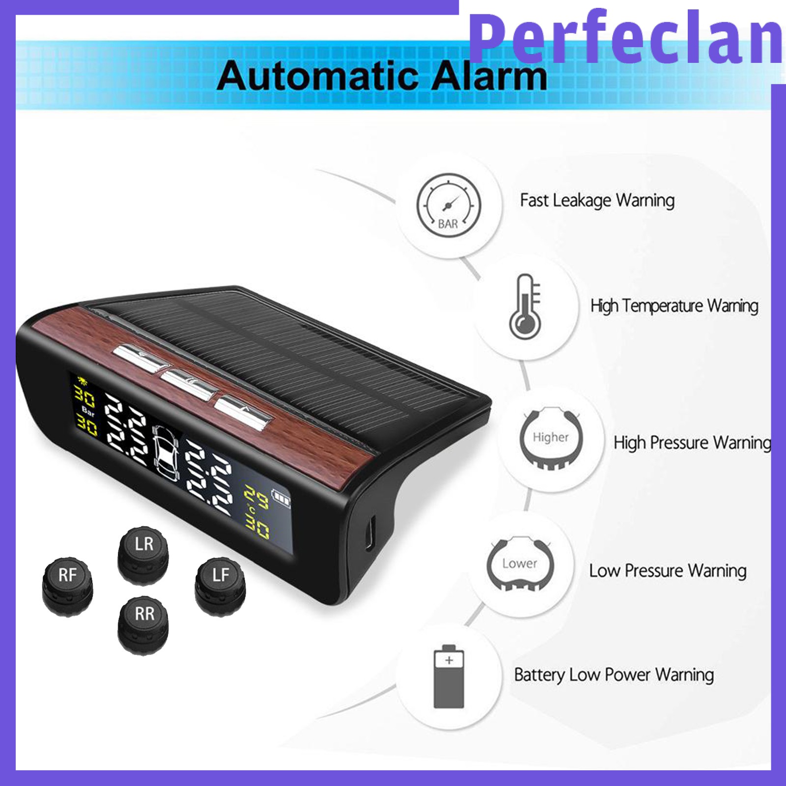 Hệ Thống Giám Sát Áp Suất Bánh Xe Năng Lượng Mặt Trời 4x Tpms