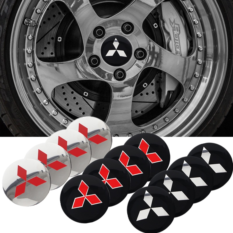 Bộ 4 Miếng Dán Trang Trí Trục Bánh Xe Hơi Mitsubishi lancer asx outlander pajero l200 Gaant