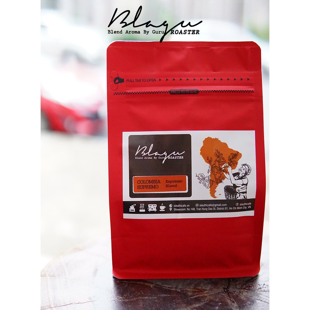 CÀ PHÊ BLAGU HẠT ĐÃ RANG - COLOMBIA SUPREMO, MEDIUM ROAST, 250G