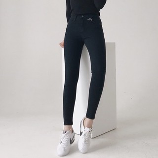 𝐌𝐈𝐀 𝐑𝐈𝐓𝐓𝐀💗 Jeans skinny cạp cao đen trơn💖 Quần jean đen nữ lưng cao basic J445