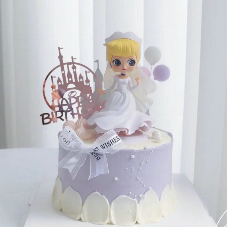 phụ kiện bánh sinh nhật bánh kem [FREESHIP❤️] công chúa váy trắng mẫu mới