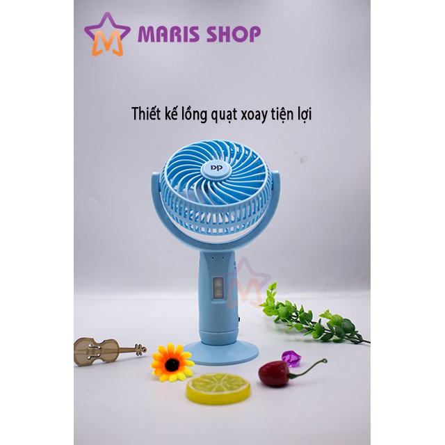 Quạt sạc PIN mini cầm tay hàng nội đại Trung Quốc chất lượng cao, khay PIN rời dễ dàng thay thể PIN