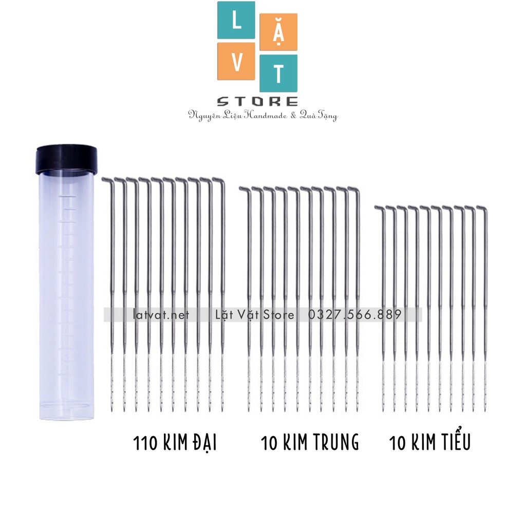 Bộ bút gỗ và 30 kim chọc len chọc, tặng ống bảo vệ kim - Dụng cụ chọc len giá rẻ - Needle Tools