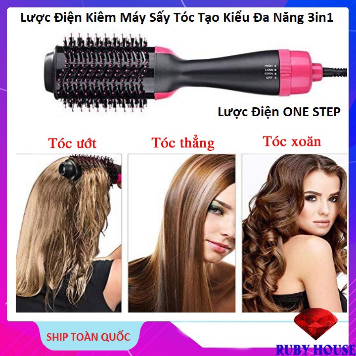 Lược sấy tóc đa năng Onestep, lược sấy tóc xoay 360 độ vừa sấy tóc vừa tạo kiểu-Ruby House