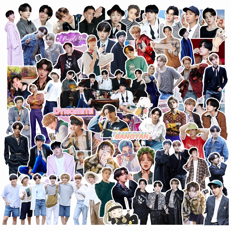 Set 101 Miếng Dán Trang Trí In Hình BTS