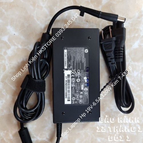 Sạc Laptop Hp 18.5V - 6.5A 120W Đầu Kim dùng cho các dòng máy HP Elitebook 8740W, 8540p, 8540W, 6930, 6910,  8530p