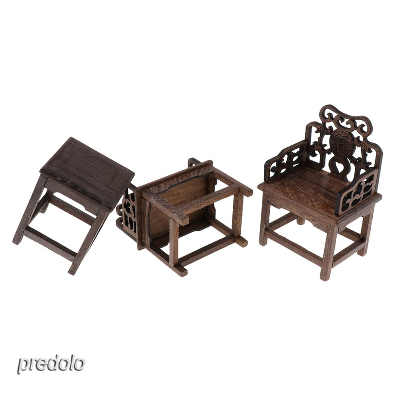 Bộ Bàn Trà Trung Hoa Tỷ Lệ 1 / 6 Trang Trí Nhà Búp Bê