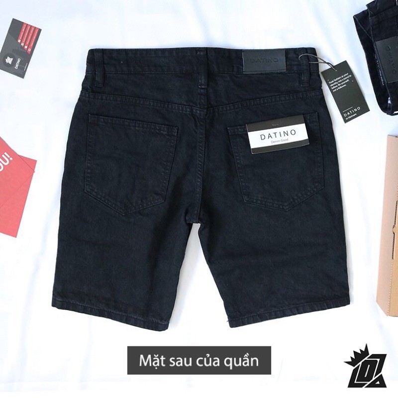 [Mã SKAMA06 giảm 8% TỐI ĐA 50K đơn250K] Quần Short Jean Nam DATINO màu Đen Wash Bụi, bền màu không xù | BigBuy360 - bigbuy360.vn