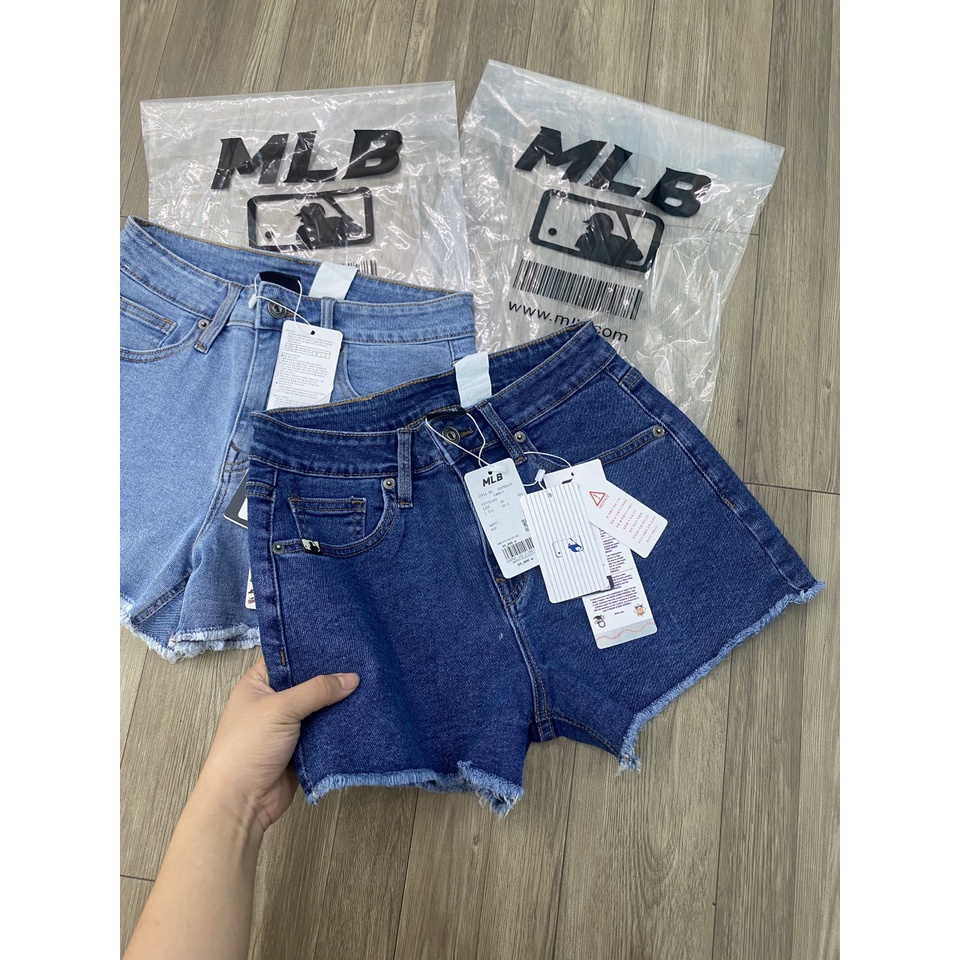 (HÀNG 1:1) Quần Short jean M/L/B 2 màu xanh đậm &amp; nhạt,  thêu nét căng, full tag mạc, chất từng chi tiết