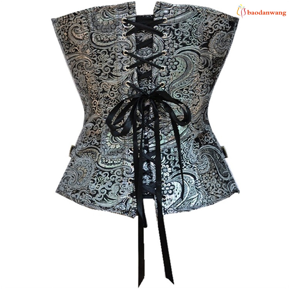Áo corset cúp ngực thắt dây phong cách vintage thời trang