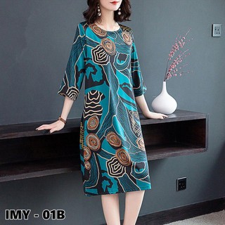 [HOT SALE] Đầm Dáng Xuông,Váy Trung Niên, Thiết Kế Họa Tiết Sang Trọng.