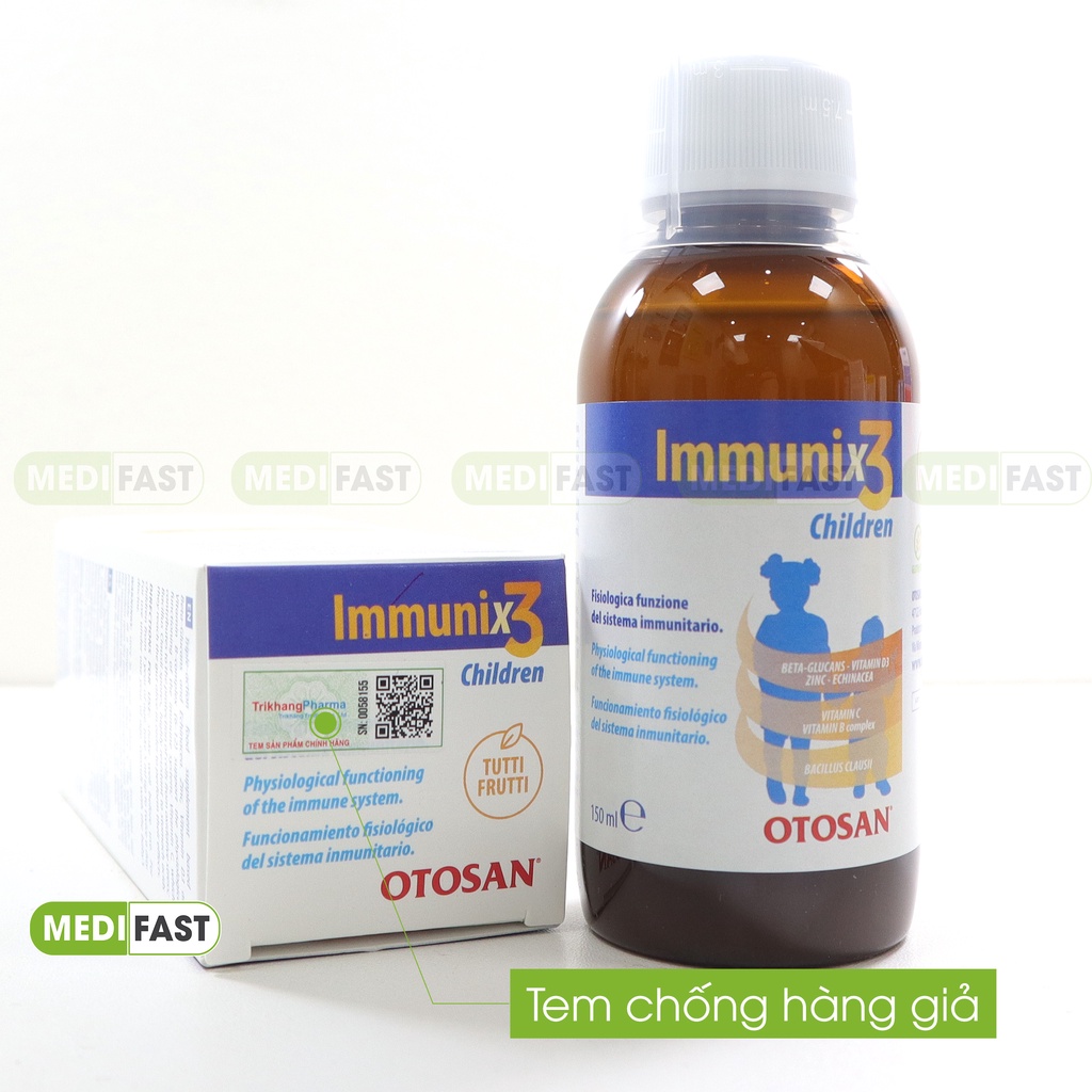Siro tăng đề kháng cho trẻ Immunix3 - Vitamin D3, ZinC tăng cường hệ miễn dịch từ Mật ong rừng, thảo dược - chai 150ml
