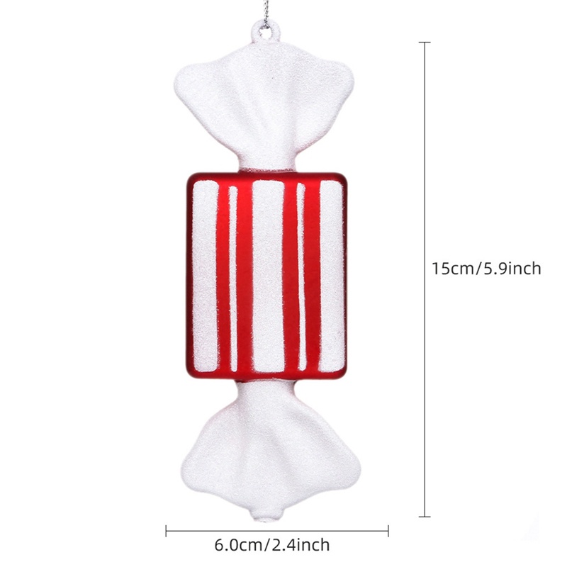 Phụ kiện treo trang trí cây thông noel bằng Pvc 15cm*7cm đính kim sa lấp lánh