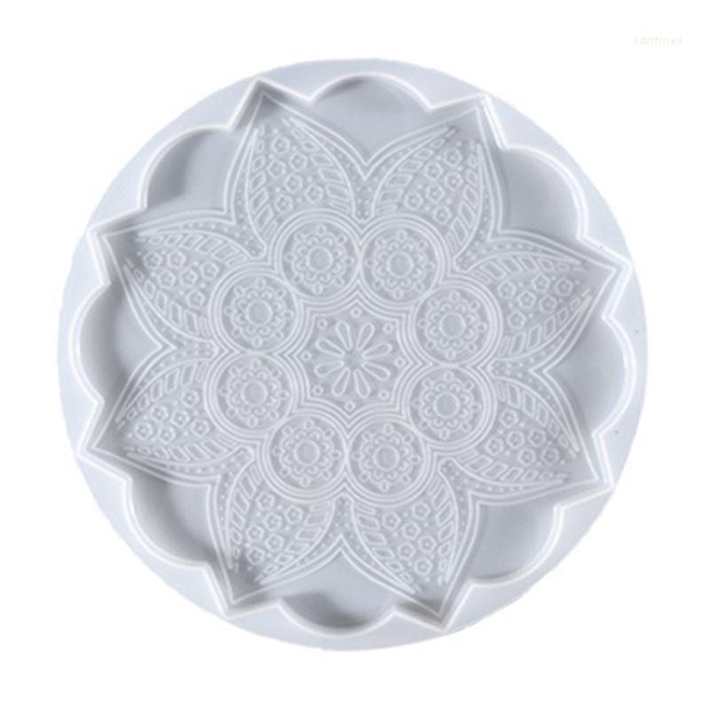 Khuôn silicone làm đế lót ly họa tiết hoa văn mandala diy