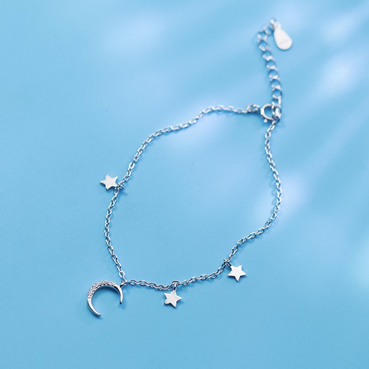 Lắc tay bạc 21 Centimeters Moon star Trang sức bạc Tiệm bạc 21 Centimeters