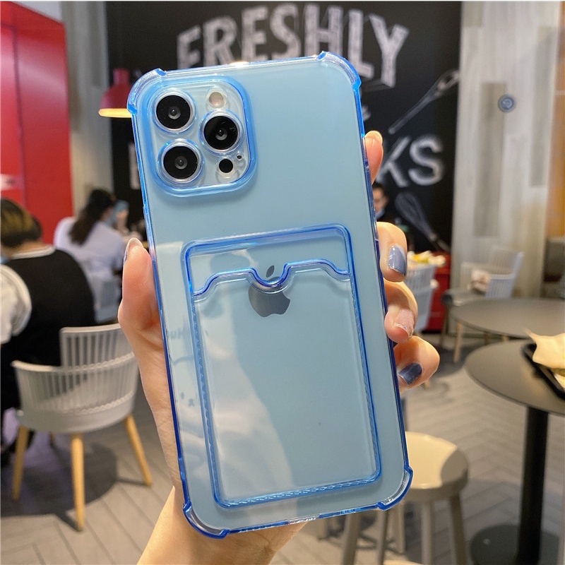 11 | 12 | 13 Pro max | Xs max | X 8 7 plus Ốp Lưng Điện Thoại Trong Suốt Chống sốc 4 góc Có Ngăn khe Đựng cài Thẻ Iphone | WebRaoVat - webraovat.net.vn