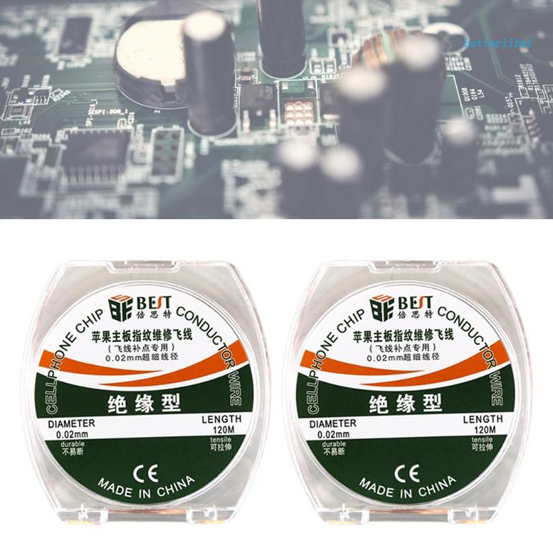 Cuộn Dây Dẫn Cách Điện Siêu Mịn 0.02mm Dài 120M Dùng Sửa Chữa Bo Mạch Chủ Điện Thoại