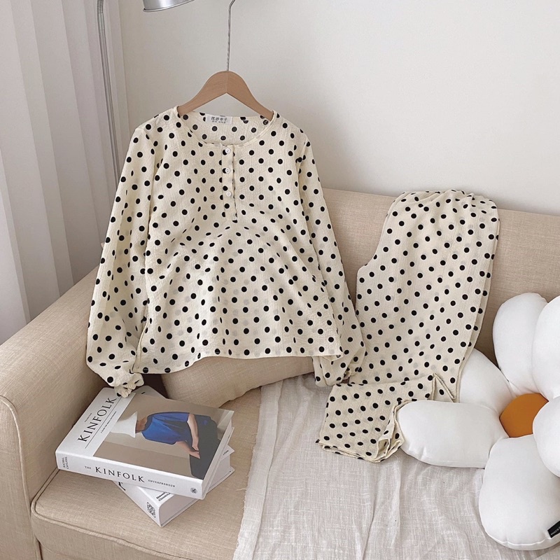 Bộ Ngủ Thu Đông Chất Đũi Xốp Cute