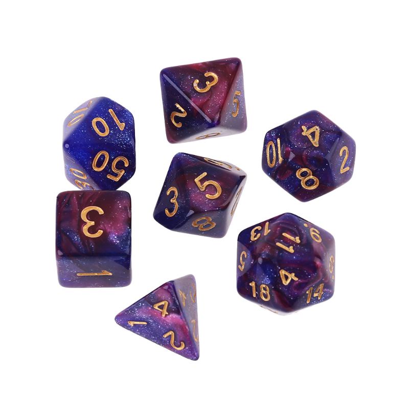 Set 7 viên xí ngầu d4 d6 d8 d10 d12 d20 đa diện