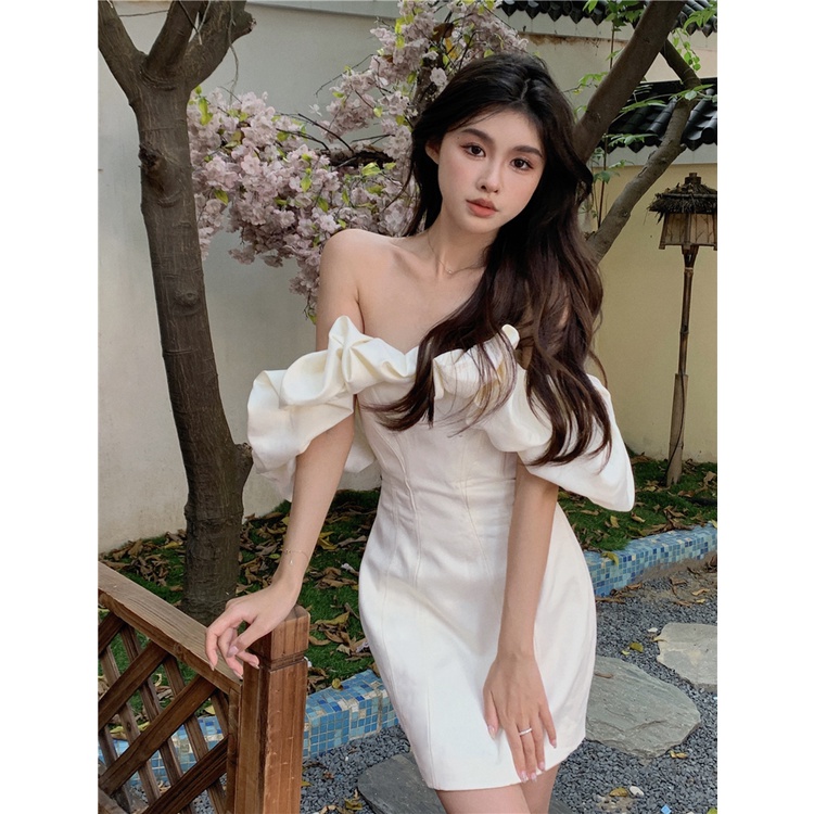 𝐎𝐑𝐃𝐄𝐑. Váy Trễ Vai Tay Bồng Bèo Kiểu Pháp Kiêu Sa