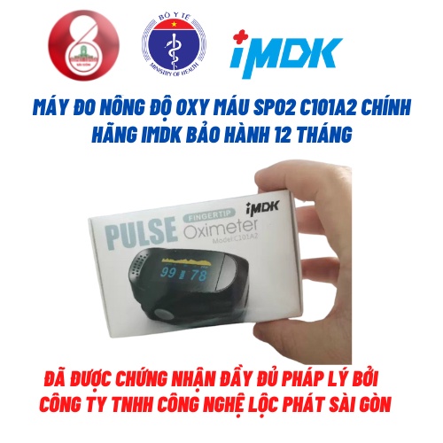 Máy đo SpO2, máy đo nồng độ oxy trong máu và nhịp tim kẹp ngón tay Bảo hành 12 tháng chính hãng IMDK model C101A2