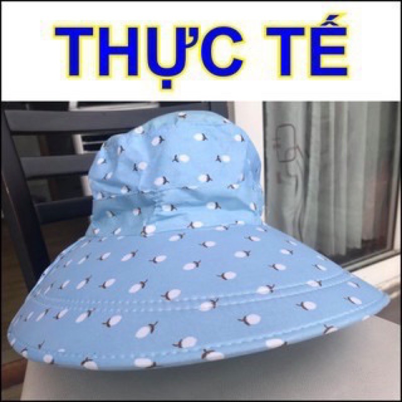 Mũ Rộng Vành/Nón Rộng Vành Chống Nắng Cực Mát Có Khẩu Trang 2 Lớp Bảo Vệ Sức Khỏe Kèm Dây Thắt