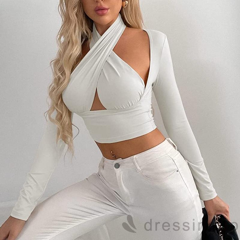 Áo thun tay dài màu sắc đơn giản dành cho nữ