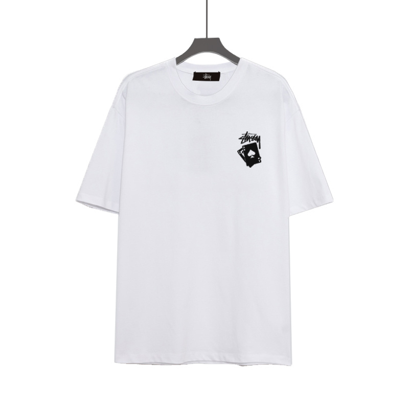 Áo thun cổ tròn ngắn tay in chữ STUSSY dáng rộng ST9#