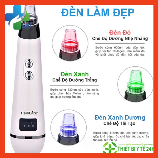 Máy Hút Mụn Đầu Đen, Mụn Cám, Mụn Trứng Cá Cầm Tay Mini Haili Care Chính Hãng