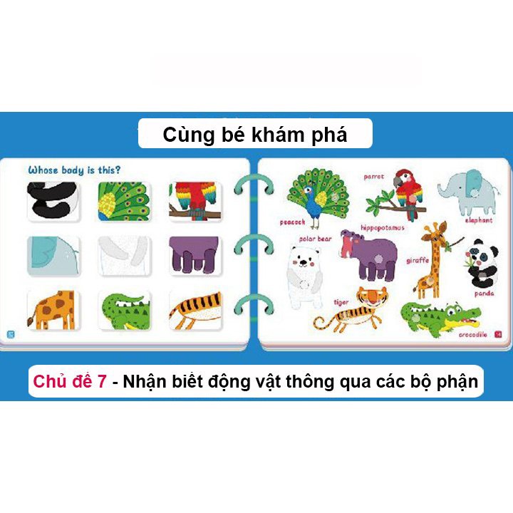 Học liệu bóc dán montessori 17 chủ đề giáo dục sớm thông minh cho bé, bảng bận rộn quiet book, busy board