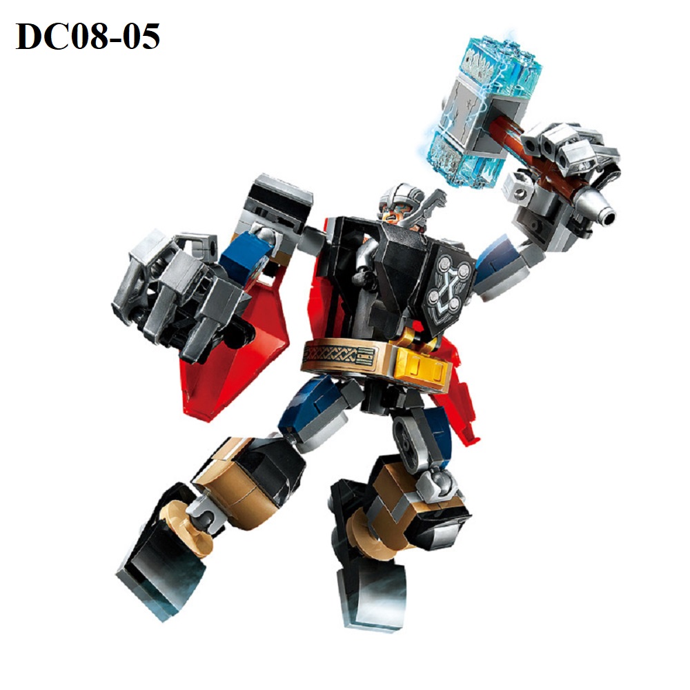 Đồ chơi lego lắp ráp mô hình siêu nhân người nhện, đội trưởng mỹ, người sắt cho trẻ em DC08