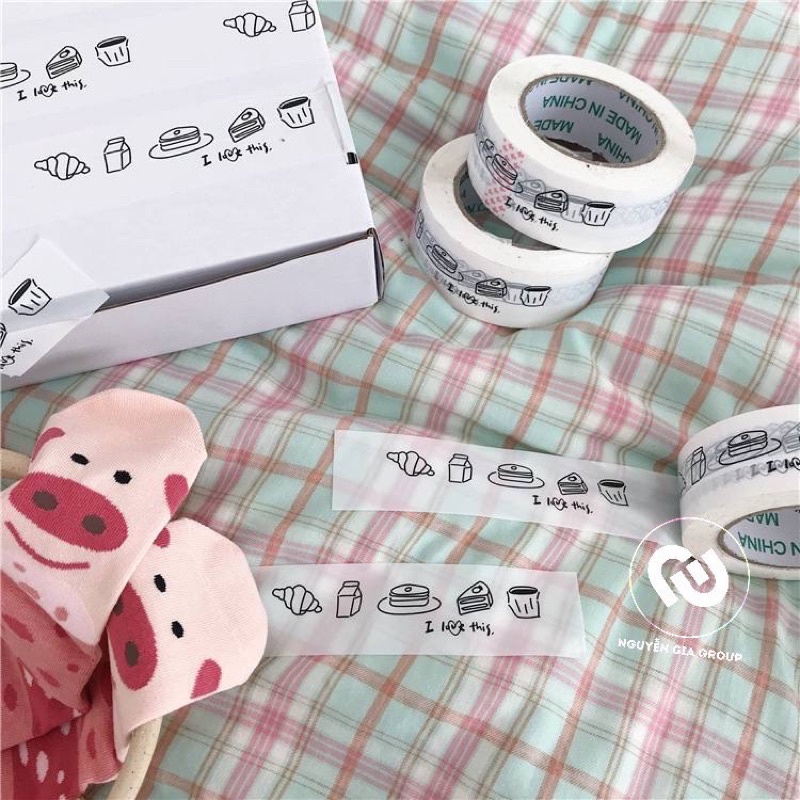 Cuộn băng keo 100m trang trí, băng dính đóng hàng/ washi tape dễ thương cute