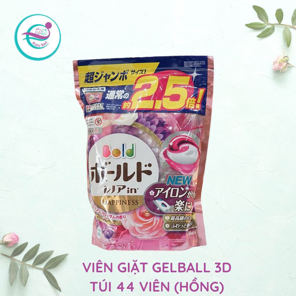 Viên giặt 3D Gell Bold và Ariel Nhật Bản - gói 44 viên