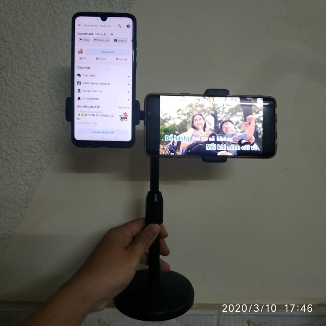 Giá Đỡ Điện Thoại Livestream 2 trong 1