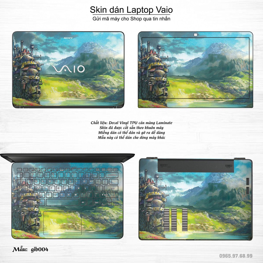 Skin dán Laptop Sony Vaio in hình Ghibli (inbox mã máy cho Shop)