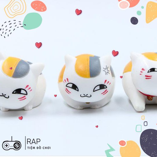 Set 6 mô hình mèo MADARA hoạt hình Natsume Nhật Bản biểu cảm dễ thương để bàn trang trí góc học tập, làm việc