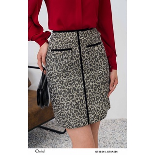 Chân váy chữ A dạ tweed đen họa tiết trắng kim tuyến sang trọng Orchid GT8A586