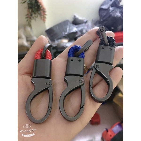 Móc Khóa dây bện da PU dùng cho ô tô Xe Máy Tinh Tế bền bỉ chắc chắn