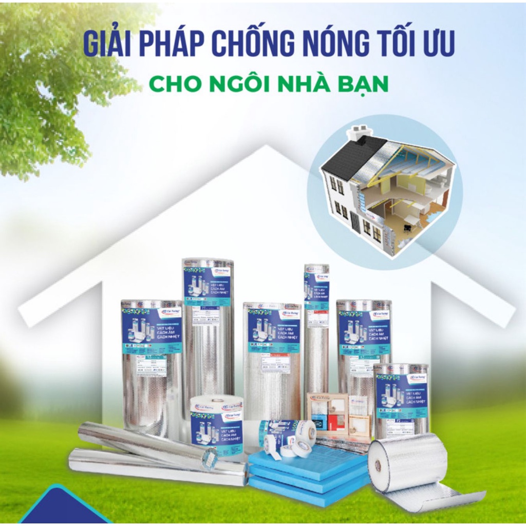 Combo 1 cuộn 40m tấm cách nhiệt chống nóng 2 lớp mặt bạc, khổ rộng 1m55, túi khí cách nhiệt-cách âm hiệu quả cao, bền