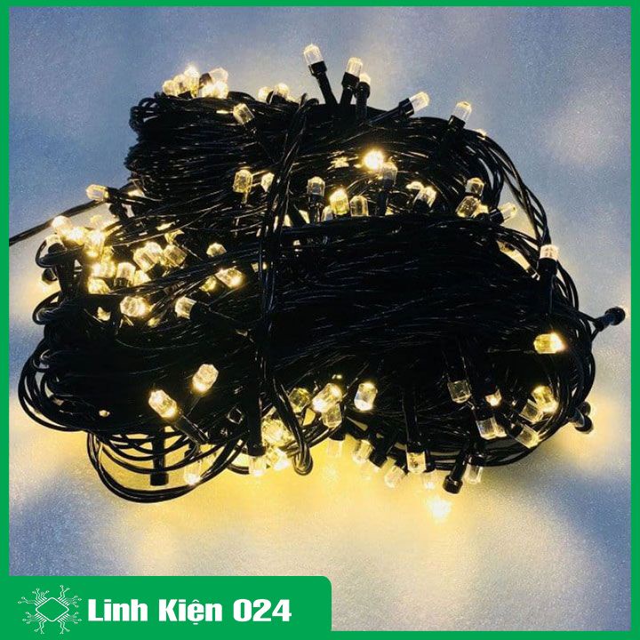 Led dây kim cương đen nhiều màu cuộn 20m điều khiển 8 chế độ trang trí ngoài trời