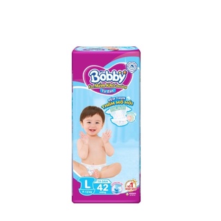 Tã Dán Bobby Siêu Thấm Khô Thoáng size L42 miếng