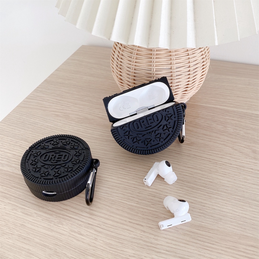 Vỏ Bảo Vệ Hộp Sạc Tai nghe không dây HUAWEI freebuds 3 4 4i pro Bằng Silicon Hình Bánh Quy 3D Dễ Thương