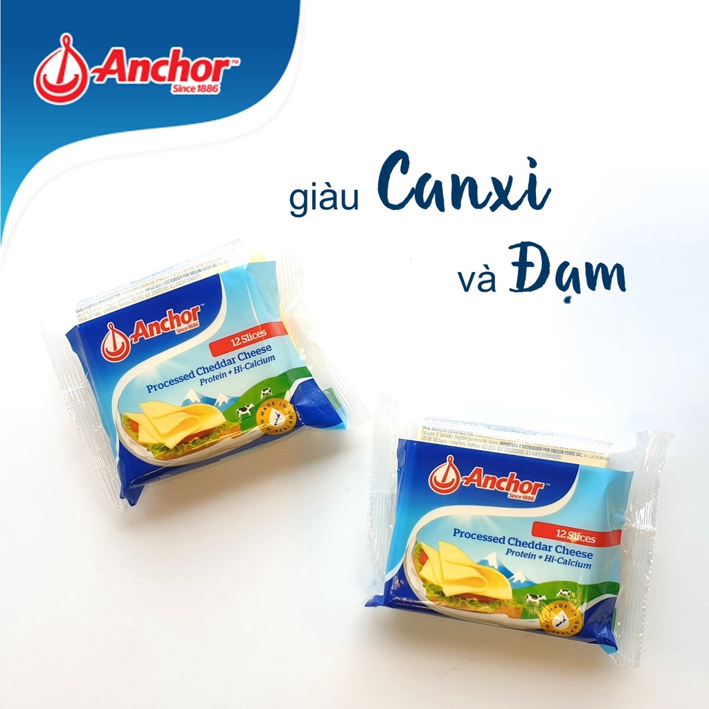 Phô Mai Cheddar Gói 12 Lát Anchor Nhập Khẩu New Zealand 200g