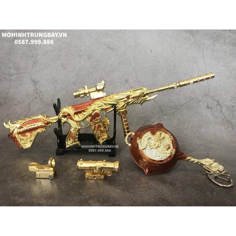 MÔ HÌNH M416 SKIN RỒNG XANH TẶNG SCOPE + KỆ TRƯNG BÀY PUBG