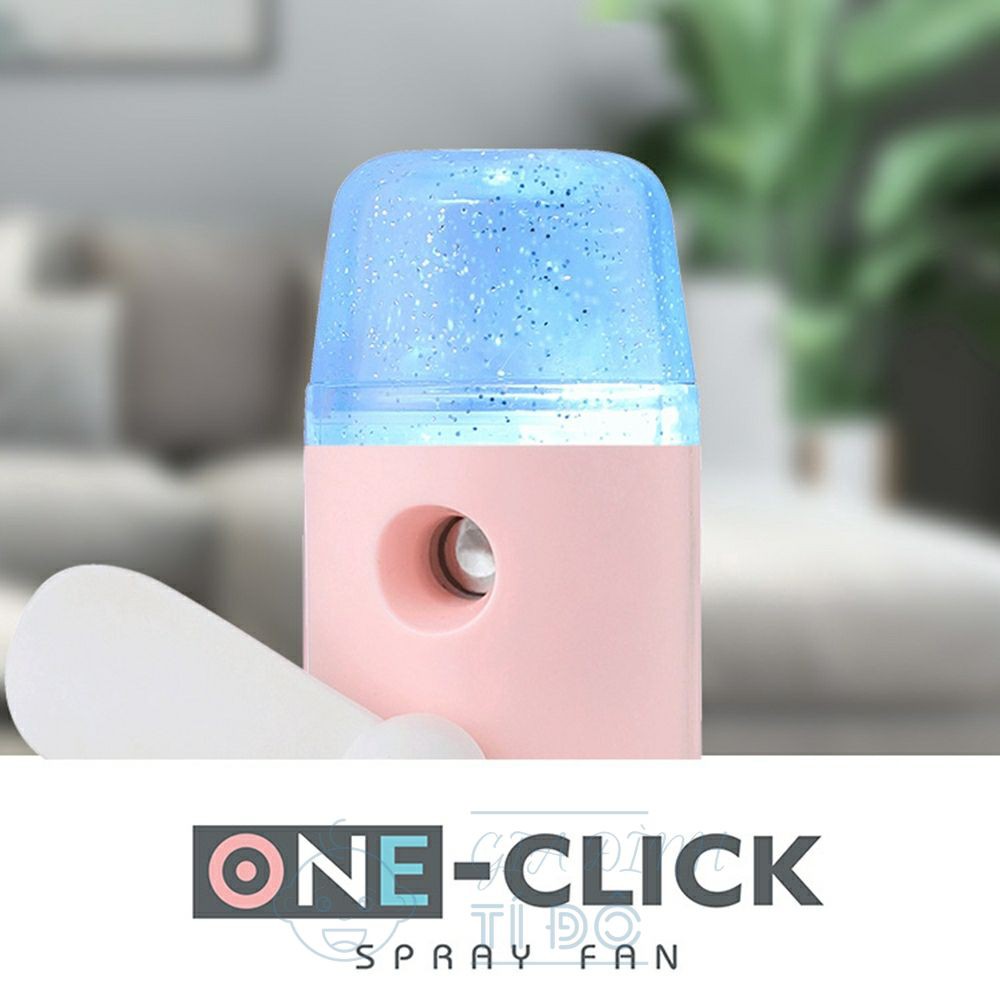 Quạt Phun Sương Cầm Tay Mini Sử Dụng Pin Sạc