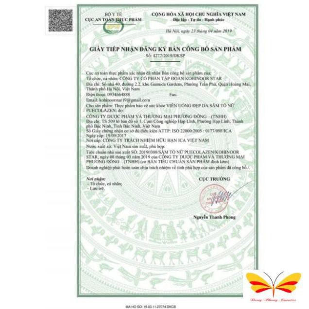 Sâm Tố Nữ Puecolazen kohinoor Cam Kết Hàng Chính Hãng | Thế Giới Skin Care